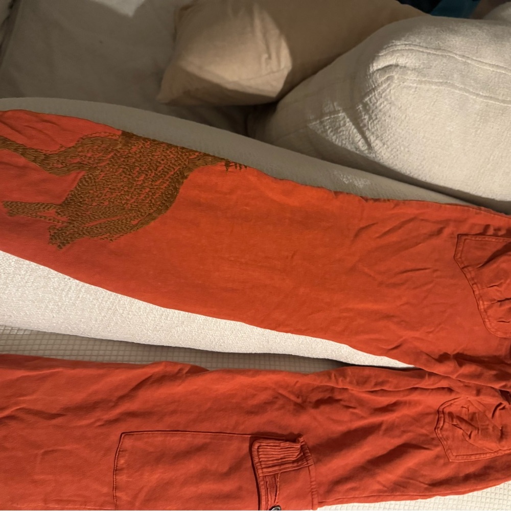 Just IV me sweatpants orange pants stretchy boutique XS